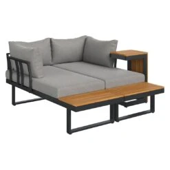 OUTLIV. Alpha Ecklounge 3-tlg. Aluminium/Kunstfaser Anthrazit/Dunkelgrau -Outliv outliv alpha loungeset 3ttlg aluminium olefin anthrazit dunkelgrau 1239384 5