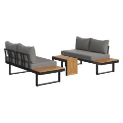 OUTLIV. Alpha Ecklounge 3-tlg. Aluminium/Kunstfaser Anthrazit/Dunkelgrau -Outliv outliv alpha loungeset 3ttlg aluminium olefin anthrazit dunkelgrau 1239384 7