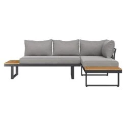 OUTLIV. Alpha Ecklounge 3-tlg. Aluminium/Kunstfaser Anthrazit/Dunkelgrau -Outliv outliv alpha loungeset 3ttlg aluminium olefin anthrazit dunkelgrau 1239384 8