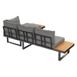 OUTLIV. Alpha Ecklounge 3-tlg. Aluminium/Kunstfaser Anthrazit/Dunkelgrau -Outliv outliv alpha loungeset 3ttlg aluminium olefin anthrazit dunkelgrau 1239384 9