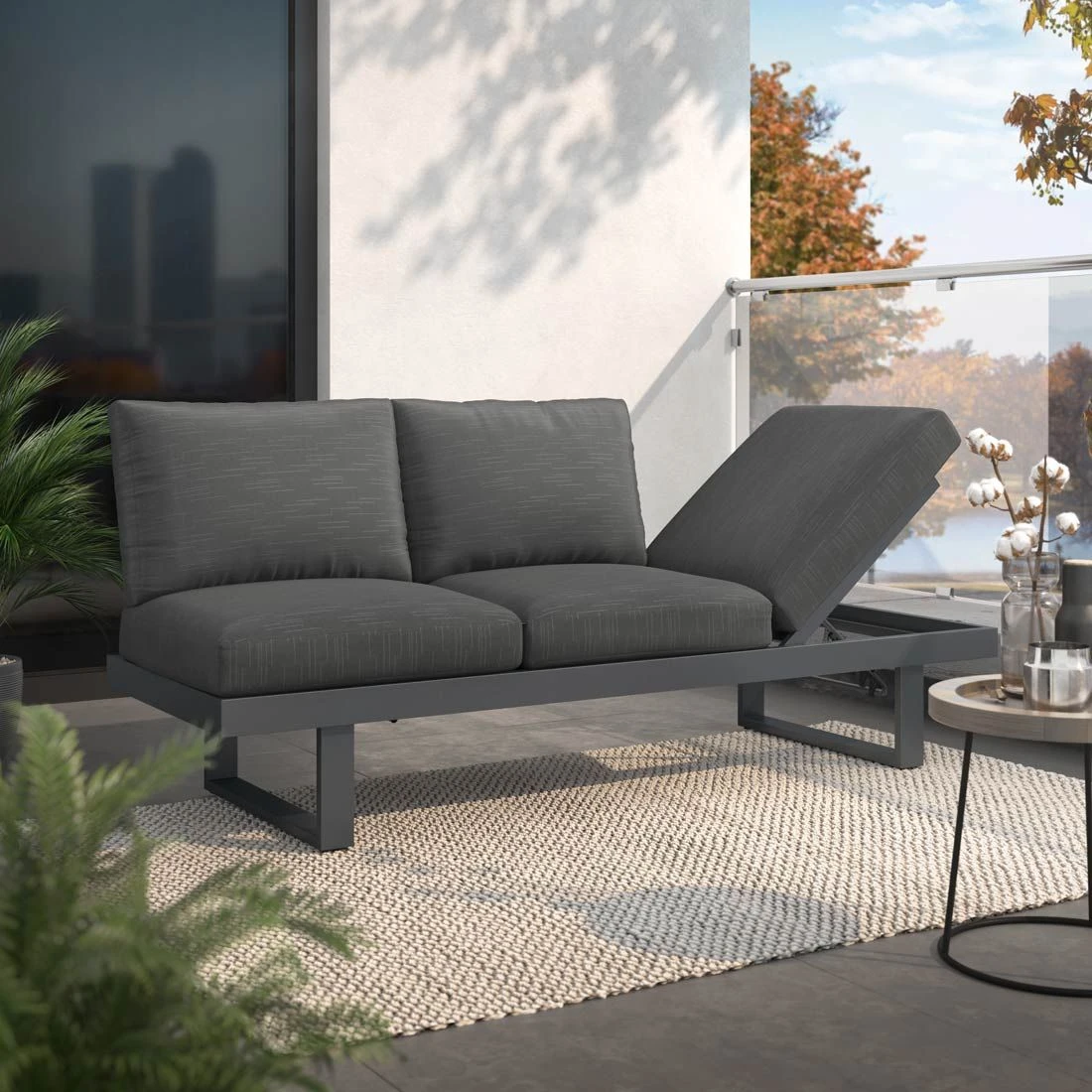 OUTLIV. Atlanta Gartensofa Aluminium/Olefin Anthrazit OUTLIV. Atlanta Gartensofa Aluminium/Olefin Anthrazit -Outliv outliv atlanta diningbank aluminium olefin 1342476 1
