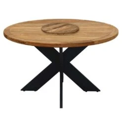 OUTLIV. Atlanta Gartentisch Ø130cm Inkl. Drehteller Charcoal/Teak Recycelt