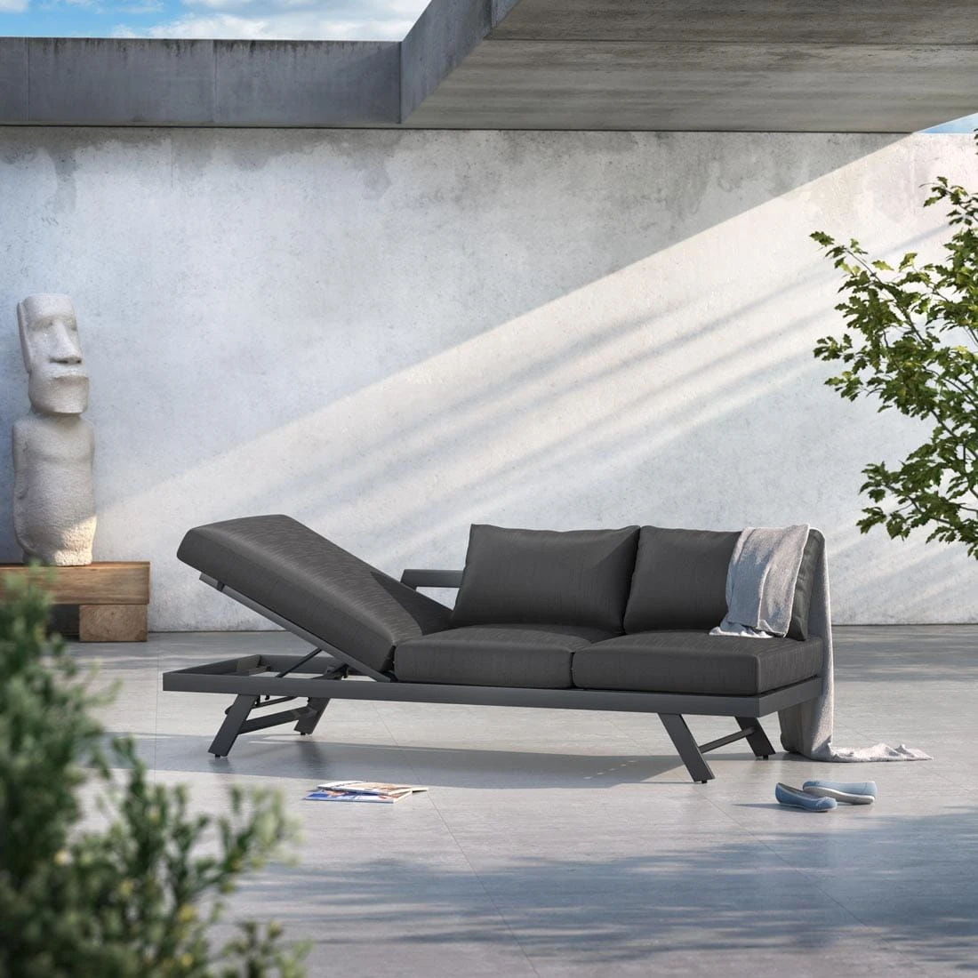OUTLIV. Atlanta Gartensofa Aluminium/ Olefin Anthrazit/Grau OUTLIV. Atlanta Gartensofa Aluminium/ Olefin Anthrazit/Grau -Outliv outliv atlanta loungeliege aluminium olefin anthrazit grau 1246204 1