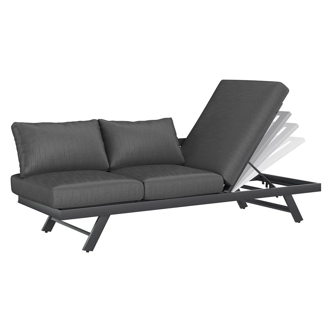 OUTLIV. Atlanta Gartensofa Aluminium/ Olefin Anthrazit/Grau OUTLIV. Atlanta Gartensofa Aluminium/ Olefin Anthrazit/Grau -Outliv outliv atlanta loungeliege aluminium olefin anthrazit grau 1246204 4