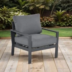 OUTLIV. Atlanta Loungesessel Aluinium/Polyester Anthrazit/Grau