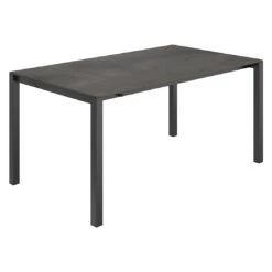 OUTLIV. Ausziehtisch 160/217/267x92cm Edelstahl/HPL Anthrazit/Zement Dunkel