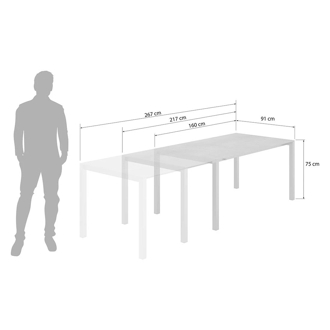OUTLIV. Ausziehtisch 160/217/267x92cm Edelstahl/HPL Anthrazit/Zement Dunkel OUTLIV. Ausziehtisch 160/217/267x92cm Edelstahl/HPL Anthrazit/Zement Dunkel -Outliv outliv ausziehtisch 160 217 267x92 cm edelstahl hpl 1427396 8