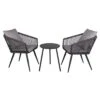 OUTLIV. Alex Gartenmöbel-Set 3-tlg. Aluminium/ Rope Grau