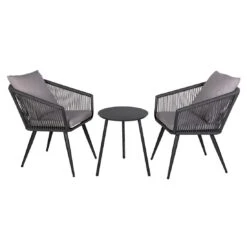 OUTLIV. Alex Gartenmöbel-Set 3-tlg. Aluminium/ Rope Grau