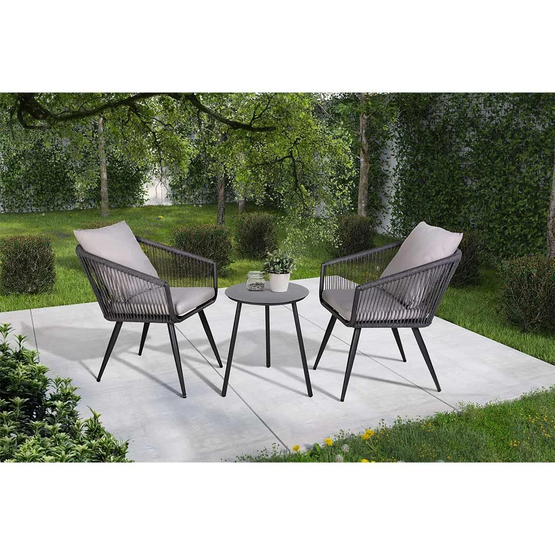 OUTLIV. Alex Gartenmöbel-Set 3-tlg. Aluminium/ Rope Grau OUTLIV. Alex Gartenmöbel-Set 3-tlg. Aluminium/ Rope Grau -Outliv outliv balkonset 3 tlg aluminium rope 1429420 2