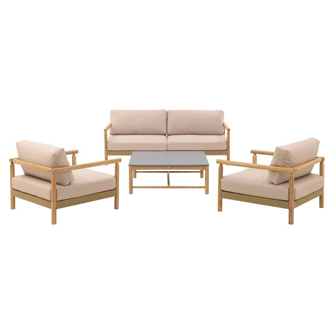 OUTLIV. Berga Loungeset 4-tlg. Rope/Akazie Taupe OUTLIV. Berga Loungeset 4-tlg. Rope/Akazie Taupe -Outliv outliv bergen lounge set rope taupe akazie teak look 1267500 2