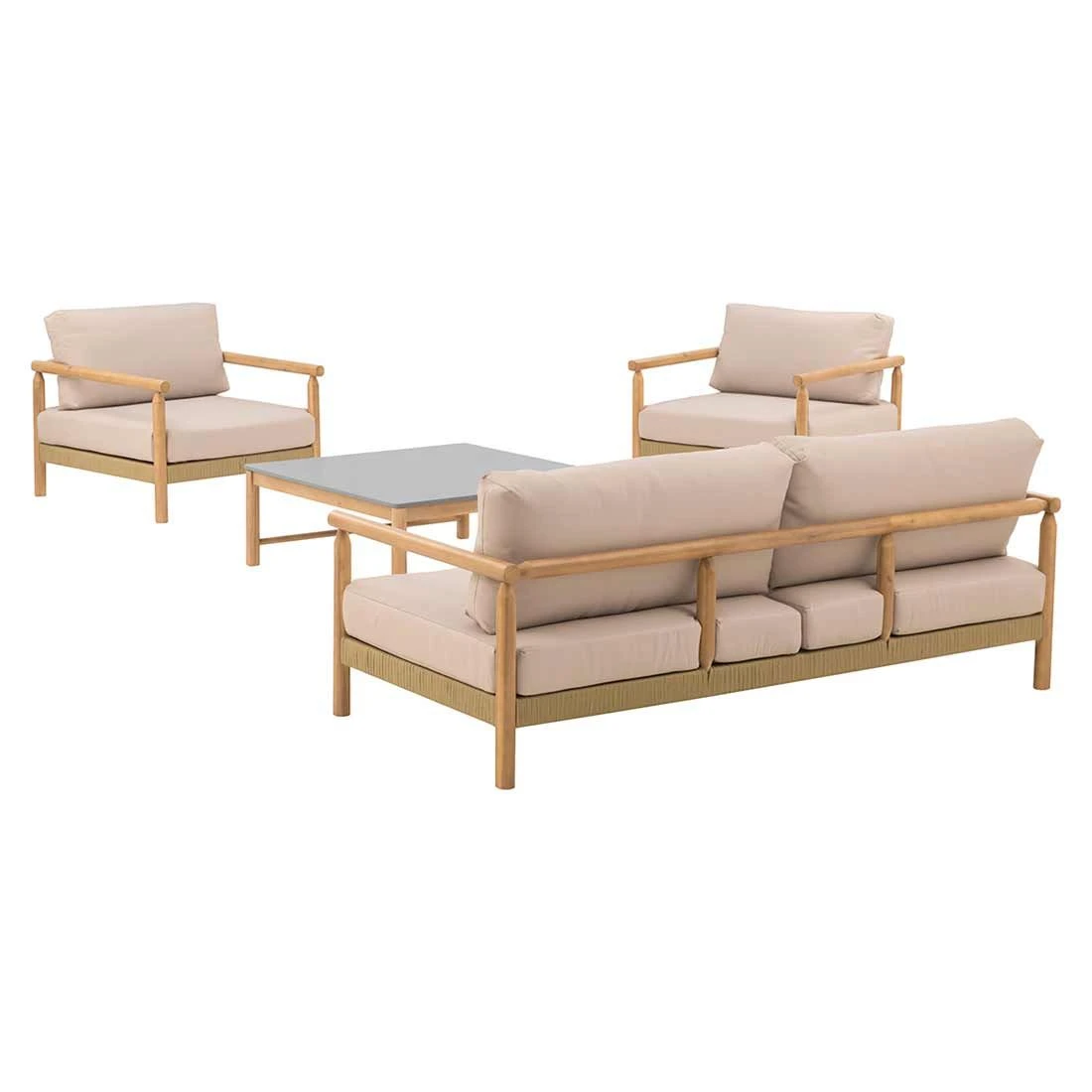 OUTLIV. Berga Loungeset 4-tlg. Rope/Akazie Taupe OUTLIV. Berga Loungeset 4-tlg. Rope/Akazie Taupe -Outliv outliv bergen lounge set rope taupe akazie teak look 1267500 5