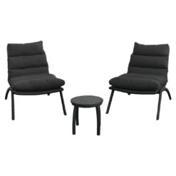 OUTLIV. Bess Gartenmöbel-Set 3-tlg. Aluminium/Textilene Anthrazit/Grau