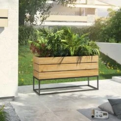 OUTLIV. Flora Pflanztopf 120x41x40cm Schwarz/Wildeiche -Outliv outliv by detlef steves flora pflanzgefaess 120x41x40cm 1355632 8