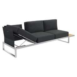 OUTLIV. Capri Gartensofa Schwarz 5 OUTLIV. Capri Gartensofa Schwarz -Outliv outliv capri 3 sitzersofa edelstahl teak inklusive kissen schwarz 1168940 6