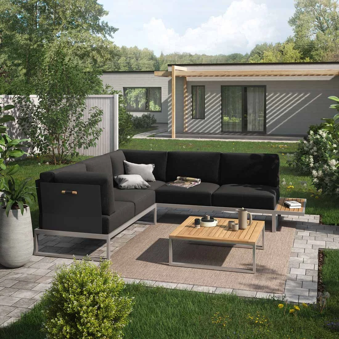 OUTLIV. Capri Ecklounge 3tlg Edelstahl/Teak Schwarz OUTLIV. Capri Ecklounge 3tlg Edelstahl/Teak Schwarz -Outliv outliv capri loungegruppe 3tlg edelstahl teak schwarz 1182393 1