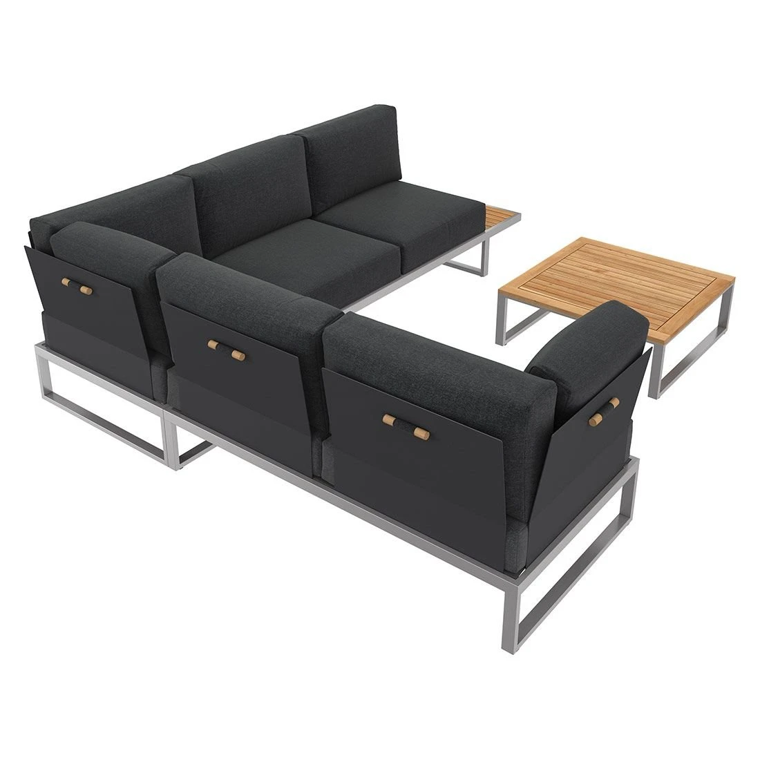 OUTLIV. Capri Ecklounge 3tlg Edelstahl/Teak Schwarz OUTLIV. Capri Ecklounge 3tlg Edelstahl/Teak Schwarz -Outliv outliv capri loungegruppe 3tlg edelstahl teak schwarz 1182393 4