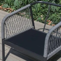 OUTLIV. Charleston Loungeset Aluminium/Olefin/Rope Anthrazit/Hellgrau -Outliv outliv charleston loungeset 5 tlg aluminium rope 1422006 8