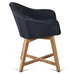 OUTLIV. Clovelly Gartensessel Teak/Geflecht Natur/Schwarz -Outliv outliv clovelly diningsessel teak recycelt geflecht 1346480 3