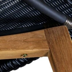 OUTLIV. Clovelly Gartensessel Teak/Geflecht Natur/Schwarz -Outliv outliv clovelly diningsessel teak recycelt geflecht 1346480 8