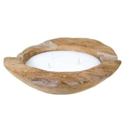 OUTLIV. Deko Kerze Mit Schüssel Teak Wurzel Natur -Outliv outliv deko kerze mit schuessel durchm40cm teak wurzel 1347206 3