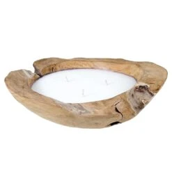 OUTLIV. Deko Kerze Mit Schüssel Teak Wurzel Natur -Outliv outliv deko kerze mit schuessel durchm40cm teak wurzel 1347206 4