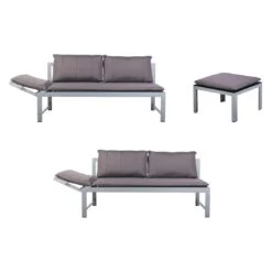OUTLIV. Ecklounge Aluminium Inkl. Kissen Silber/Grau -Outliv outliv eck lounge aluminium inkl kissen silber grau 1228714 3