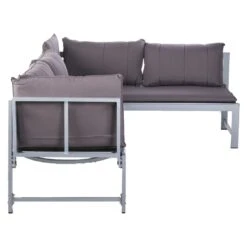 OUTLIV. Ecklounge Aluminium Inkl. Kissen Silber/Grau -Outliv outliv eck lounge aluminium inkl kissen silber grau 1228714 5