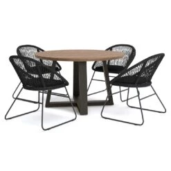 OUTLIV. Edson Gartenmöbel-Set 5-tlg. Tisch Ø130cm Charcoal