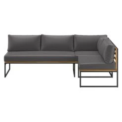 OUTLIV. Floris Dininglounge 3-tlg. Stahl/Akazie Schwarz/Grau -Outliv outliv floris dininglounge 3 tlg stahl akazie schwarz grau 1241353 4