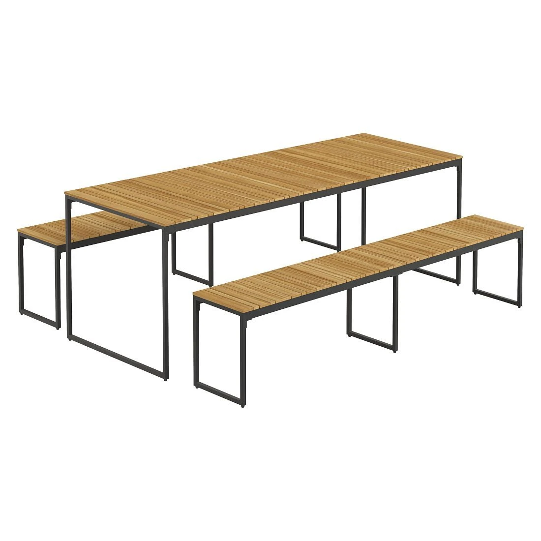 OUTLIV. Floris Gartenmöbel-Set 3-tlg. mit Tisch 210x78cm Schwarz OUTLIV. Floris Gartenmöbel-Set 3-tlg. Mit Tisch 210x78cm Schwarz -Outliv outliv floris diningset 210cm 3 teilig stahl akazie schwarz 1239813 1