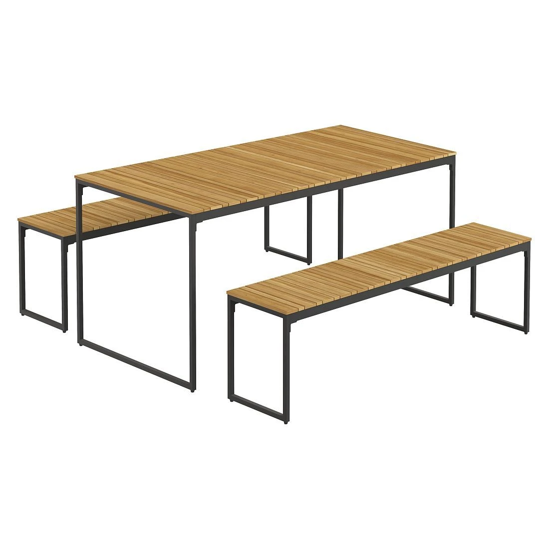 OUTLIV. Floris Gartenmöbel-Set 3-tlg. mit Tisch 160x78cm Schwarz OUTLIV. Floris Gartenmöbel-Set 3-tlg. Mit Tisch 160x78cm Schwarz -Outliv outliv floris diningset 3 teilig stahl akazie schwarz 1083635 1