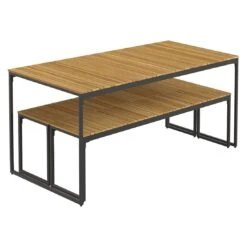 OUTLIV. Floris Gartenmöbel-Set 3-tlg. Mit Tisch 160x78cm Schwarz 2 OUTLIV. Floris Gartenmöbel-Set 3-tlg. Mit Tisch 160x78cm Schwarz -Outliv outliv floris diningset 3 teilig stahl akazie schwarz 1083635 3