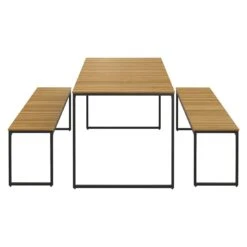 OUTLIV. Floris Gartenmöbel-Set 3-tlg. Mit Tisch 160x78cm Schwarz 3 OUTLIV. Floris Gartenmöbel-Set 3-tlg. Mit Tisch 160x78cm Schwarz -Outliv outliv floris diningset 3 teilig stahl akazie schwarz 1083635 4