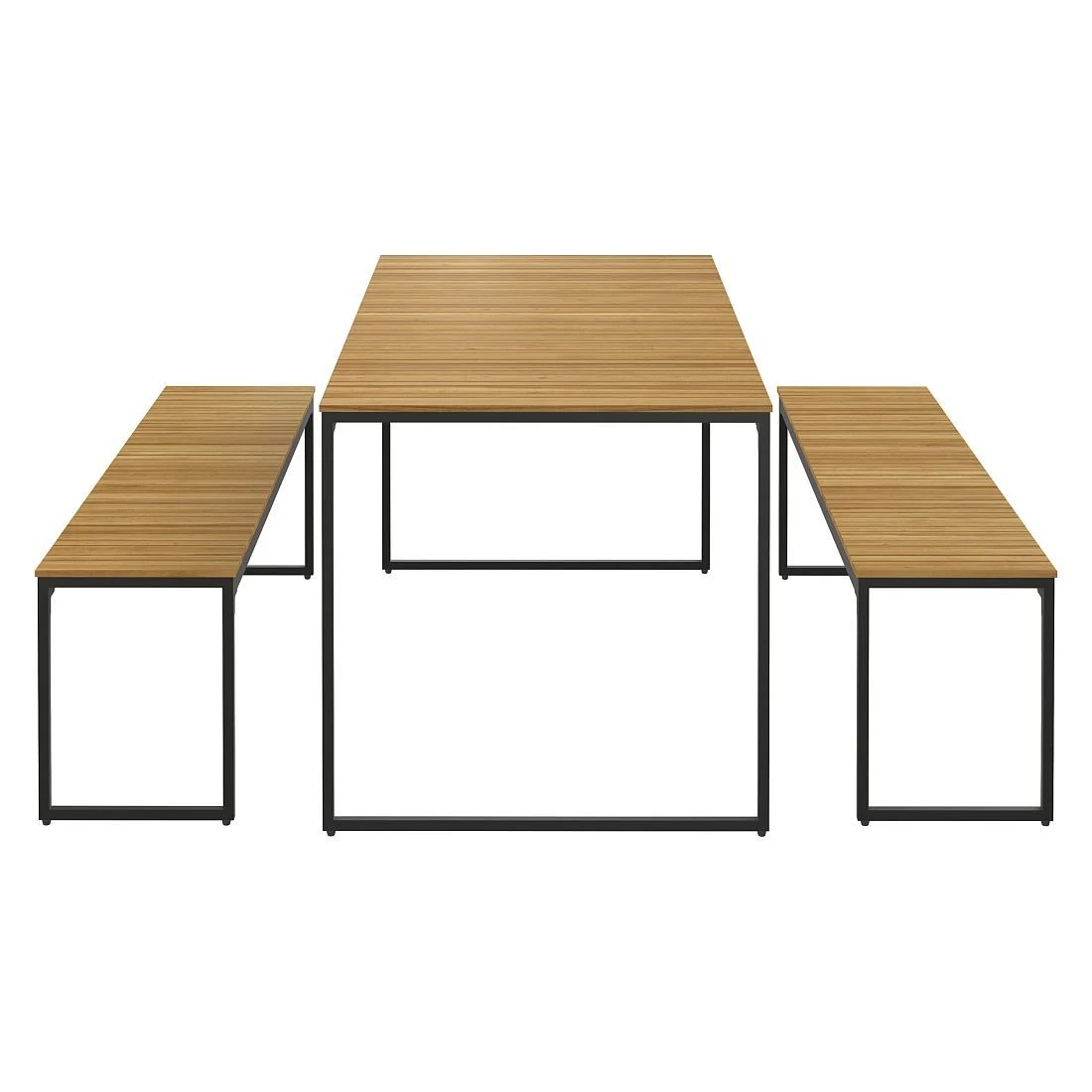 OUTLIV. Floris Gartenmöbel-Set 3-tlg. mit Tisch 160x78cm Schwarz OUTLIV. Floris Gartenmöbel-Set 3-tlg. Mit Tisch 160x78cm Schwarz -Outliv outliv floris diningset 3 teilig stahl akazie schwarz 1083635 4