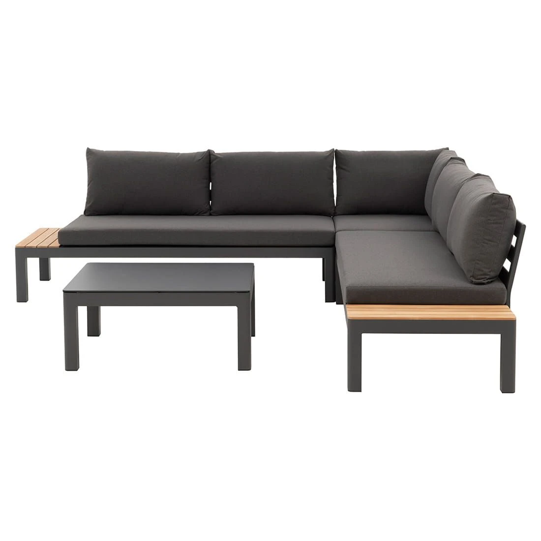 OUTLIV. Freddo Ecklounge 4-teilig Aluminium/Polster/Teak Dunkelgrau OUTLIV. Freddo Ecklounge 4-teilig Aluminium/Polster/Teak Dunkelgrau -Outliv outliv freddo loungeecke 4 teilig aluminium polster teak 1355027 2