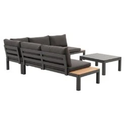 OUTLIV. Freddo Ecklounge 4-teilig Aluminium/Polster/Teak Dunkelgrau 2 OUTLIV. Freddo Ecklounge 4-teilig Aluminium/Polster/Teak Dunkelgrau -Outliv outliv freddo loungeecke 4 teilig aluminium polster teak 1355027 3