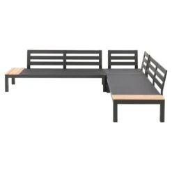 OUTLIV. Freddo Ecklounge 4-teilig Aluminium/Polster/Teak Dunkelgrau 3 OUTLIV. Freddo Ecklounge 4-teilig Aluminium/Polster/Teak Dunkelgrau -Outliv outliv freddo loungeecke 4 teilig aluminium polster teak 1355027 4