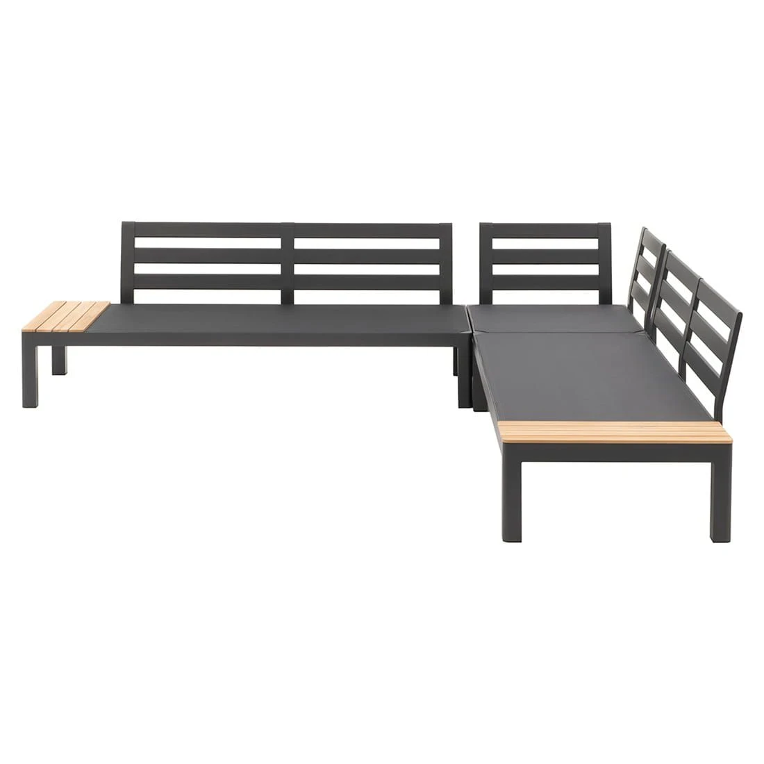 OUTLIV. Freddo Ecklounge 4-teilig Aluminium/Polster/Teak Dunkelgrau OUTLIV. Freddo Ecklounge 4-teilig Aluminium/Polster/Teak Dunkelgrau -Outliv outliv freddo loungeecke 4 teilig aluminium polster teak 1355027 4