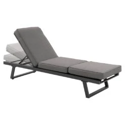 OUTLIV. Gartenliege Aluminium/Polyester Anthrazit -Outliv outliv gartentagesbett aluminium polyester 1435162 9