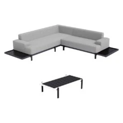 OUTLIV. By Detlef Steves Glamour Ecklounge 3-tlg. Aluminium/Sunbrella Schwarz/Flanelle 2 OUTLIV. By Detlef Steves Glamour Ecklounge 3-tlg. Aluminium/Sunbrella Schwarz/Flanelle -Outliv outliv glamour loungeecke 3 tlg aluminium sunbrella 1379865 3