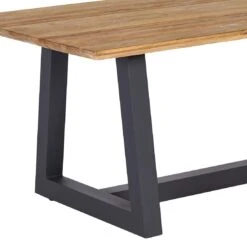 OUTLIV. Holland Gartenmöbel-Set 3-tlg. Tisch 220x100cm Anthrazit/Natur -Outliv outliv holland gartenmoebel set 3 tlg tisch 220x100cm 1495827 5