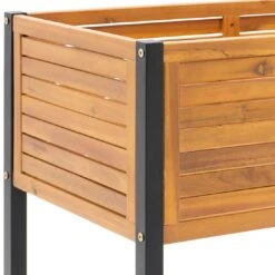 OUTLIV. Bern Hochbeet 90x45x90cm Stahl/Akazie Schwarz/Natur -Outliv outliv ko tao hochbeet 90x45x90cm stahl akazie 1343114 8