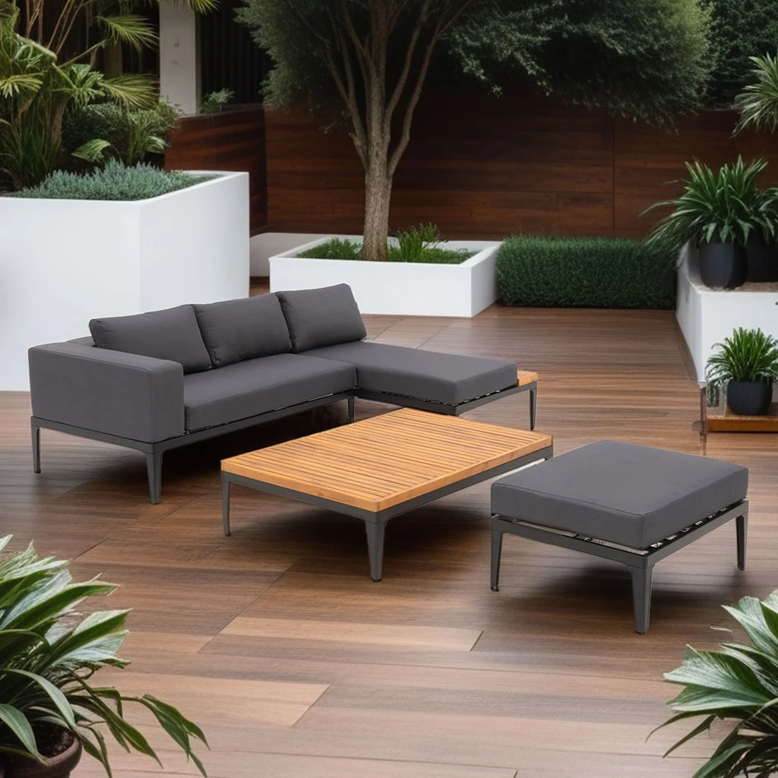 OUTLIV. Bern Ecklounge Aluminium/Olefin Schwarz/Grau OUTLIV. Bern Ecklounge Aluminium/Olefin Schwarz/Grau -Outliv outliv ko tao loungeecke aluminium olefin 1342960 1