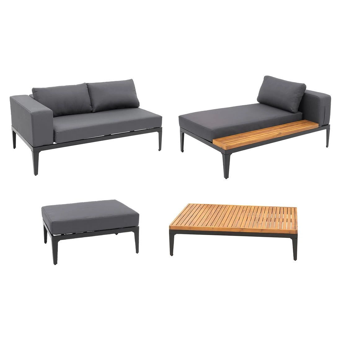 OUTLIV. Bern Ecklounge Aluminium/Olefin Schwarz/Grau OUTLIV. Bern Ecklounge Aluminium/Olefin Schwarz/Grau -Outliv outliv ko tao loungeecke aluminium olefin 1342960 3