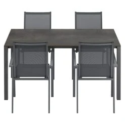 OUTLIV. Kobe Gartenmöbel-Set 5-tlg. Tisch 160/217/267x91cm Anthrazit/Zement Dunkel -Outliv outliv kobe gartenmoebel set 5 tlg tisch 160 217 267x91cm 1495090 4