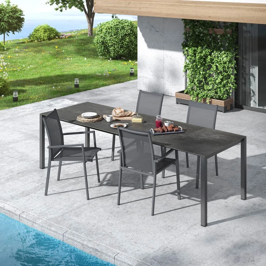 OUTLIV. Kobe Gartenmöbel-Set 5-tlg. Tisch 160/217/267x91cm Anthrazit/Dark Grey OUTLIV. Kobe Gartenmöbel-Set 5-tlg. Tisch 160/217/267x91cm Anthrazit/Dark Grey -Outliv outliv kobe gartenmoebel set 5 tlg tisch 160 217 267x91cm 1495101 1
