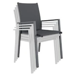 OUTLIV. Kobe Stapelsessel Aluminium/Textilene Anthrazit -Outliv outliv kobe stapelsessel aluminium textilene anthrazit 1423590 7