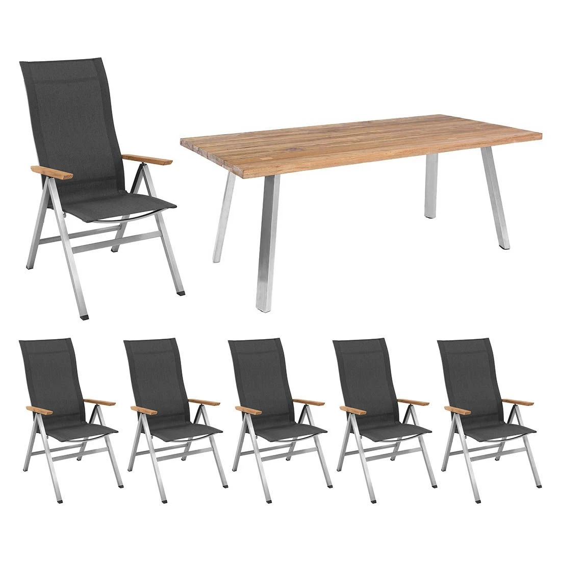 OUTLIV. Kreta Gartenmöbelset 7-tlg. mit Tisch 200x100 cm Silber/Coal OUTLIV. Kreta Gartenmöbelset 7-tlg. Mit Tisch 200x100 Cm Silber/Coal -Outliv outliv kreta gartenmoebelset 7 tlg mit tisch 200x100 cm 1442235 1