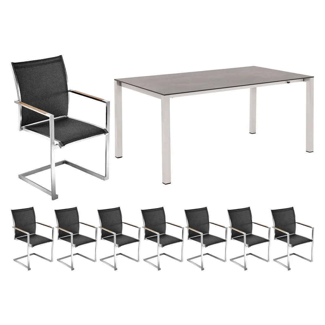 OUTLIV. Kreta Gartenmöbelset 9-tlg.+Tisch 160/217/267x91 cm Silber/Coal OUTLIV. Kreta Gartenmöbelset 9-tlg.+Tisch 160/217/267x91 Cm Silber/Coal -Outliv outliv kreta gartenmoebelset 9 tlg tisch 160 217 267x91 cm 1441828 1